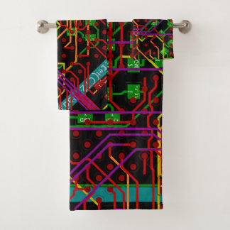 Conjunto De Toalhas Processo de Roteamento de abstrato Eletrônico Mode