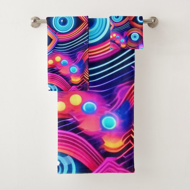 Conjunto De Toalhas Psicodélico Colorido (Insitu)