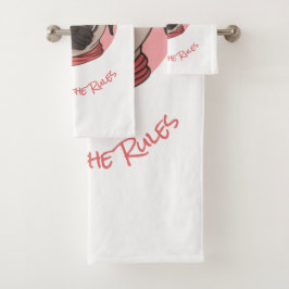 Conjunto De Toalhas Pug Rosa Quebrando as Regras