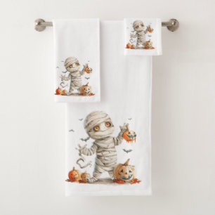 Conjunto De Toalhas Pumpkin Dripe - Mamãe com um doce susto