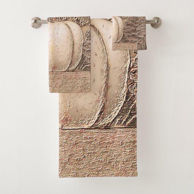 Conjunto De Toalhas Pumpkin White Dourado Metálico Inclinável (Insitu)