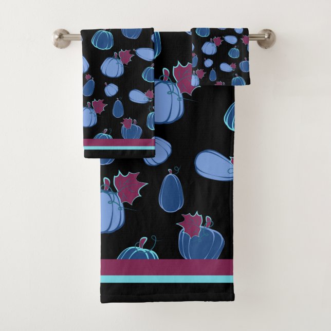 Conjunto De Toalhas Pumpkins Blue Plum Harvest (Insitu)