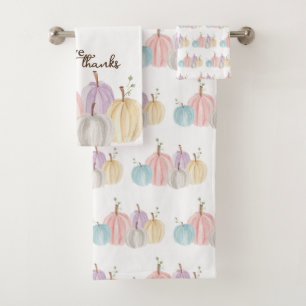 Conjunto De Toalhas Pumpkins de Pastel de Aquarela Cólvora Dá Obrigado