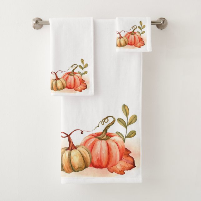 Conjunto De Toalhas Pumpkins e Autumn Foliage (Insitu)