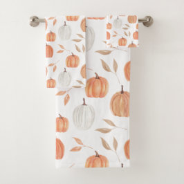 Conjunto De Toalhas Pumpkins e Folhas
