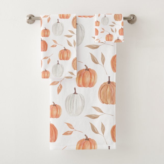 Conjunto De Toalhas Pumpkins e Folhas (Insitu)