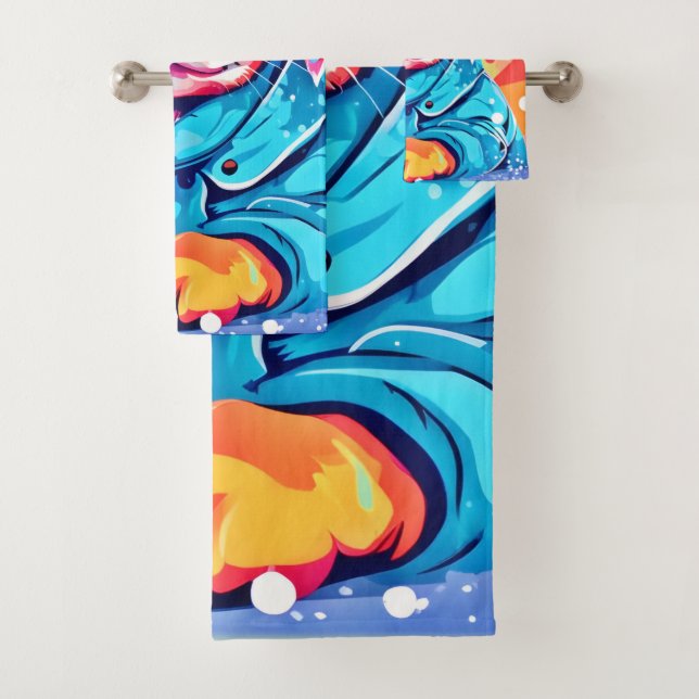 Conjunto De Toalhas Puppy com Design Casaco azul (Insitu)