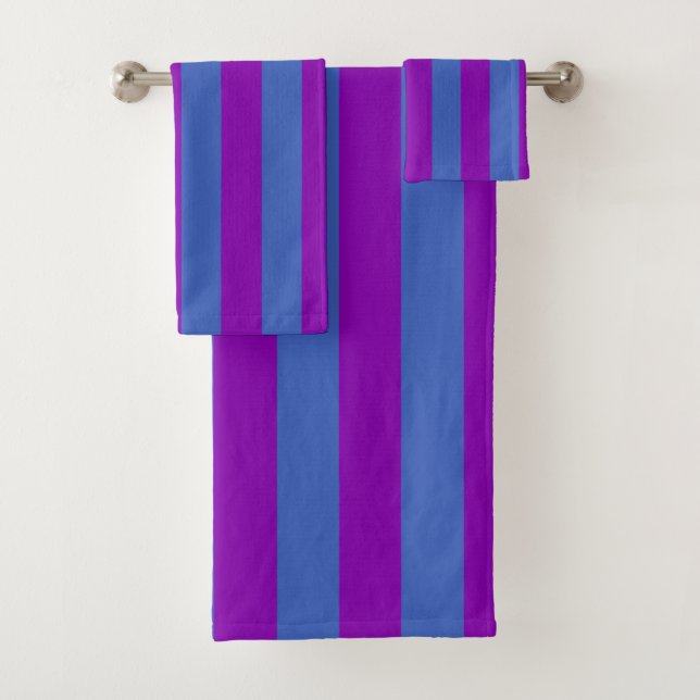 Conjunto De Toalhas Purple and Blue Stripes (Insitu)