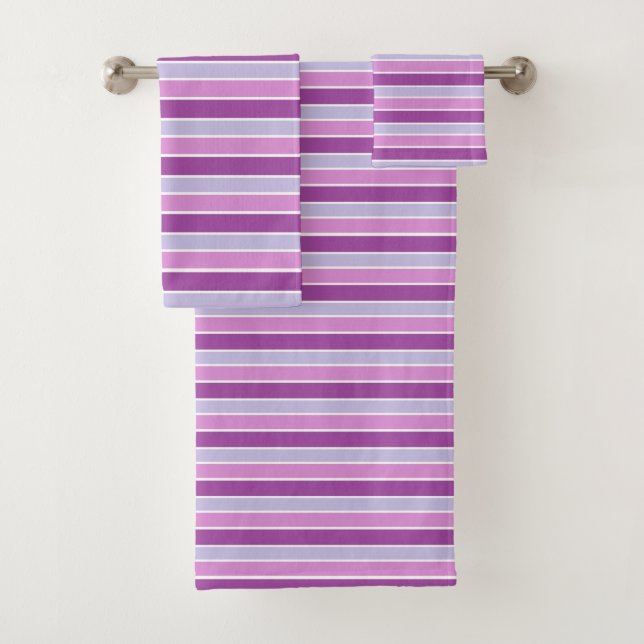 Conjunto De Toalhas Purple Horizontal Striped (Insitu)
