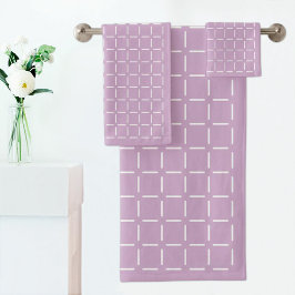 Conjunto De Toalhas Purple plaid pattern Towel