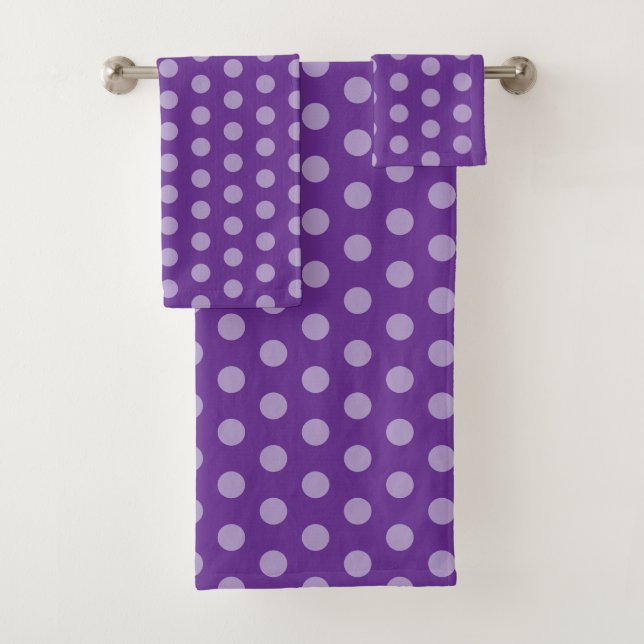 Conjunto De Toalhas Purple Polka Dots  (Insitu)