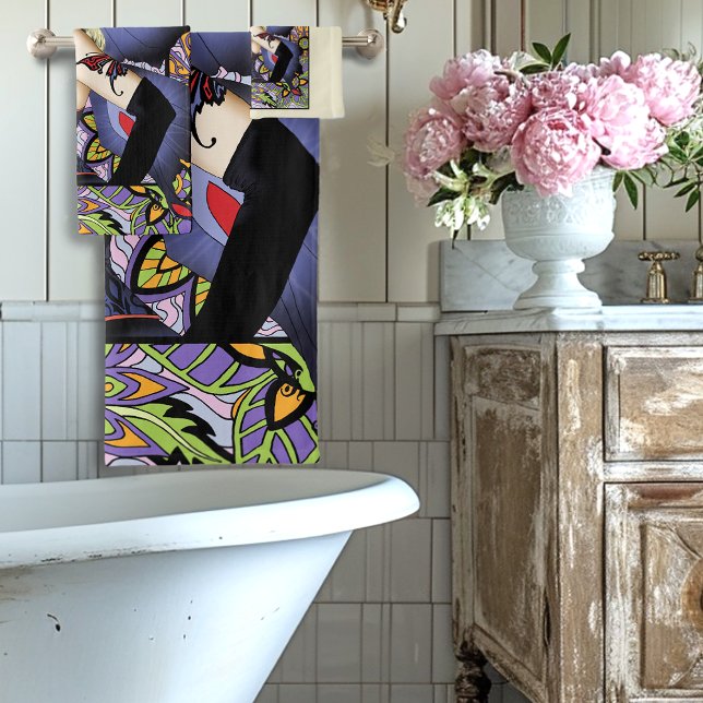 Conjunto De Toalhas Púrpura Floral Loura (Criador carregado)