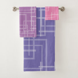 Conjunto De Toalhas Quadrados Aleatórios Intersecados Geométricos Bran