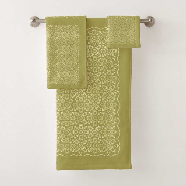 Conjunto De Toalhas Quadrados Dourados (Insitu)