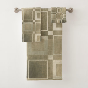 Conjunto De Toalhas Quadrados Dourados Moderno Glam Geométrico Atenuad