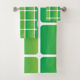 Conjunto De Toalhas Quadrados verdes iguais