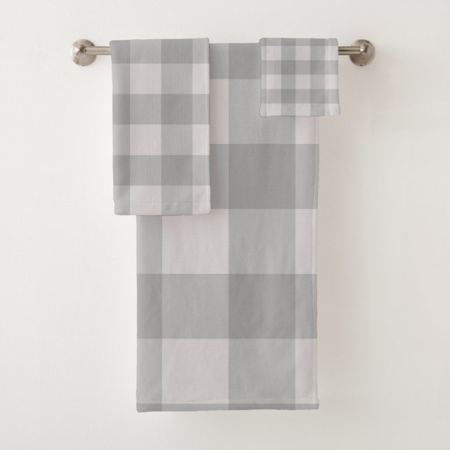 Conjunto De Toalhas Quadrados Xadrez Rústicos em Azul Cinza (Insitu)