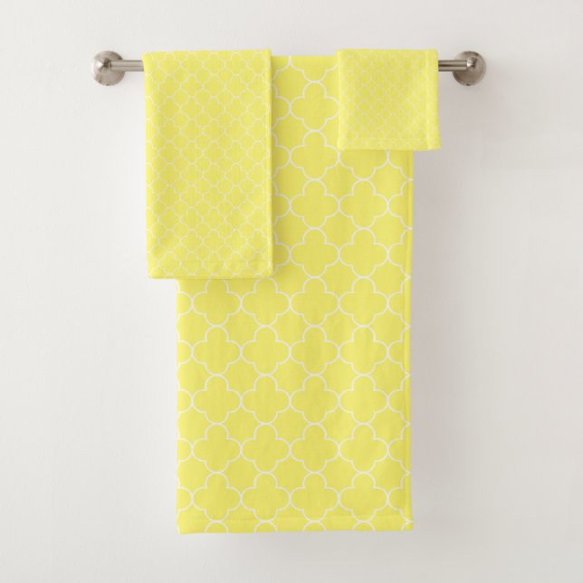 Conjunto De Toalhas Quatrefoil Amarelo (Insitu)