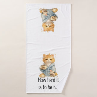 Conjunto De Toalhas Que Dificil Ser Yo Funny Tired Cat 3-Piece Towel S