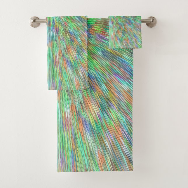 Conjunto De Toalhas Quebra da iluminação verde esmeralda do arco-íris (Insitu)