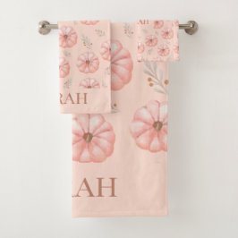 Conjunto De Toalhas Queda de Abóbora de Cor Laranja Cura