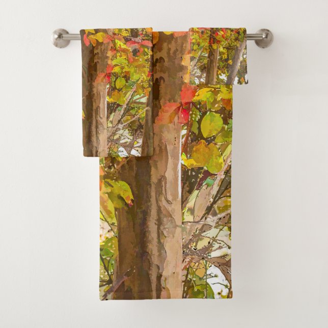 Conjunto De Toalhas Queda De Violas Miritis Árvores (Insitu)