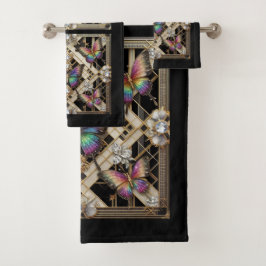 Conjunto De Toalhas Rainbow Butterfly Art Deco Art Nouveau