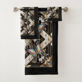 Conjunto De Toalhas Rainbow Butterfly Art Deco Art Nouveau