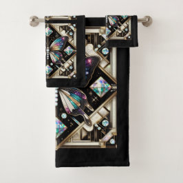 Conjunto De Toalhas Rainbow Butterfly Art Deco Art Nouveau