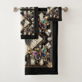 Conjunto De Toalhas Rainbow Butterfly Art Deco Art Nouveau