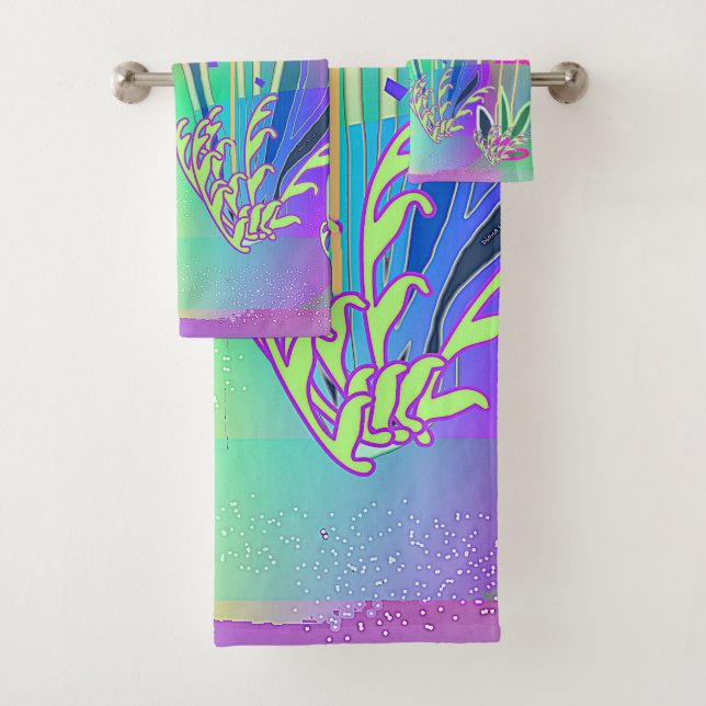 Conjunto De Toalhas Rainbow Scribble Blossoms (Insitu)