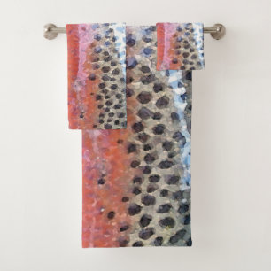 Conjunto De Toalhas Rainbow Trout Skin Abstrato Patterel