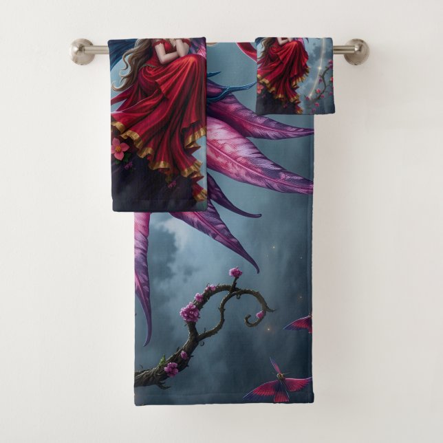 Conjunto De Toalhas Rainha das Fadas da Fantasia Sombria com Asas de B (Insitu)