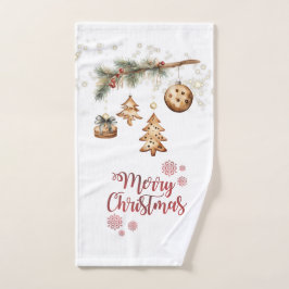 Conjunto De Toalhas Ramificação de Árvore,Ornamentos,Estrelas Natal