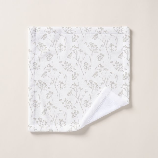 Conjunto De Toalhas Ramos costeiros flores secas natureza calmante (Pano de lavar)