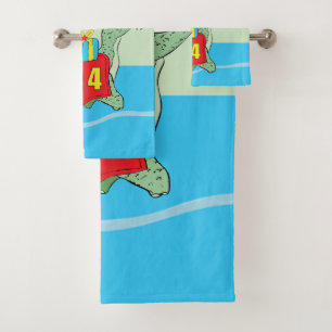 Conjunto De Toalhas Rapaz, Dinossauro do 4º Aniversário