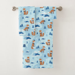 Conjunto De Toalhas Raposas Invernais Geladas