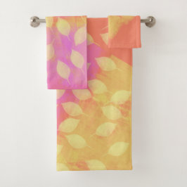 Conjunto De Toalhas Rapsódia em Amarelo, Terracota e Violeta Abstrato