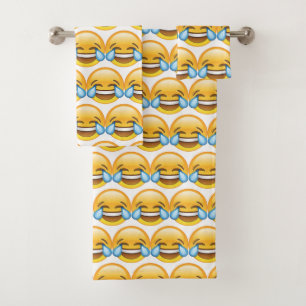 Conjunto De Toalhas Rasgos de grito de riso do emoji da alegria