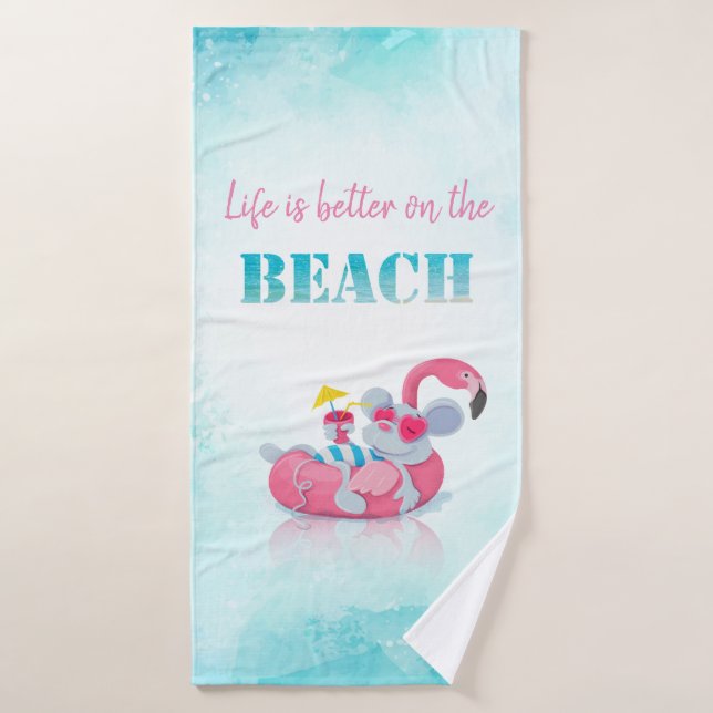 Conjunto De Toalhas Rato Fofo  Praia Elegante (Toalha de Banho)