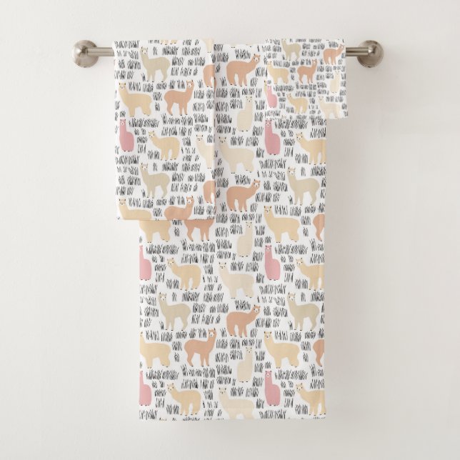 Conjunto De Toalhas Rebanho do teste padrão das alpacas (Insitu)