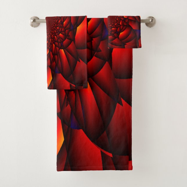 Conjunto De Toalhas Red Black Blue Petal (Insitu)