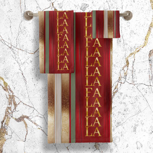 Conjunto De Toalhas Red Christmas Fa La Pattern#27 ID1009