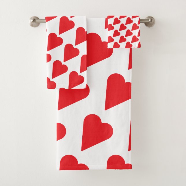 Conjunto De Toalhas red heart towel set (Insitu)