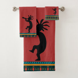 Conjunto De Toalhas Red Kokopelli Bath Towel Set
