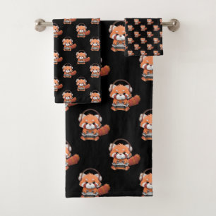 Conjunto De Toalhas Red Panda Gamer