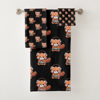 Conjunto De Toalhas Red Panda Gamer