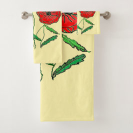 Conjunto De Toalhas Red Poppy Art