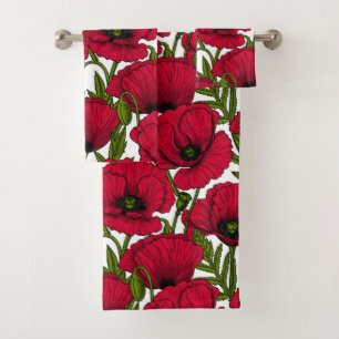 Conjunto De Toalhas Red Poppy jardim 2