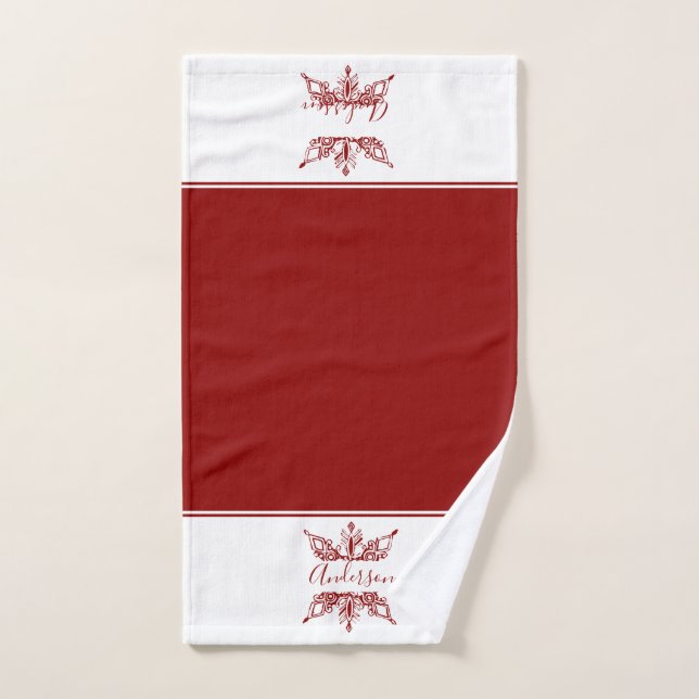 Conjunto De Toalhas Red snowflake personalized  bath towel set (Toalha de mão)